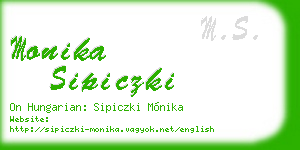 monika sipiczki business card